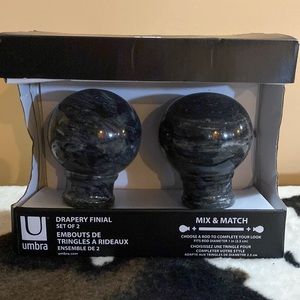 Umbra Dark Swirl Curtain Finials